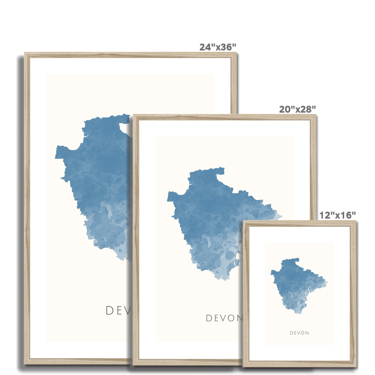 Devon - Framed & Mounted Map