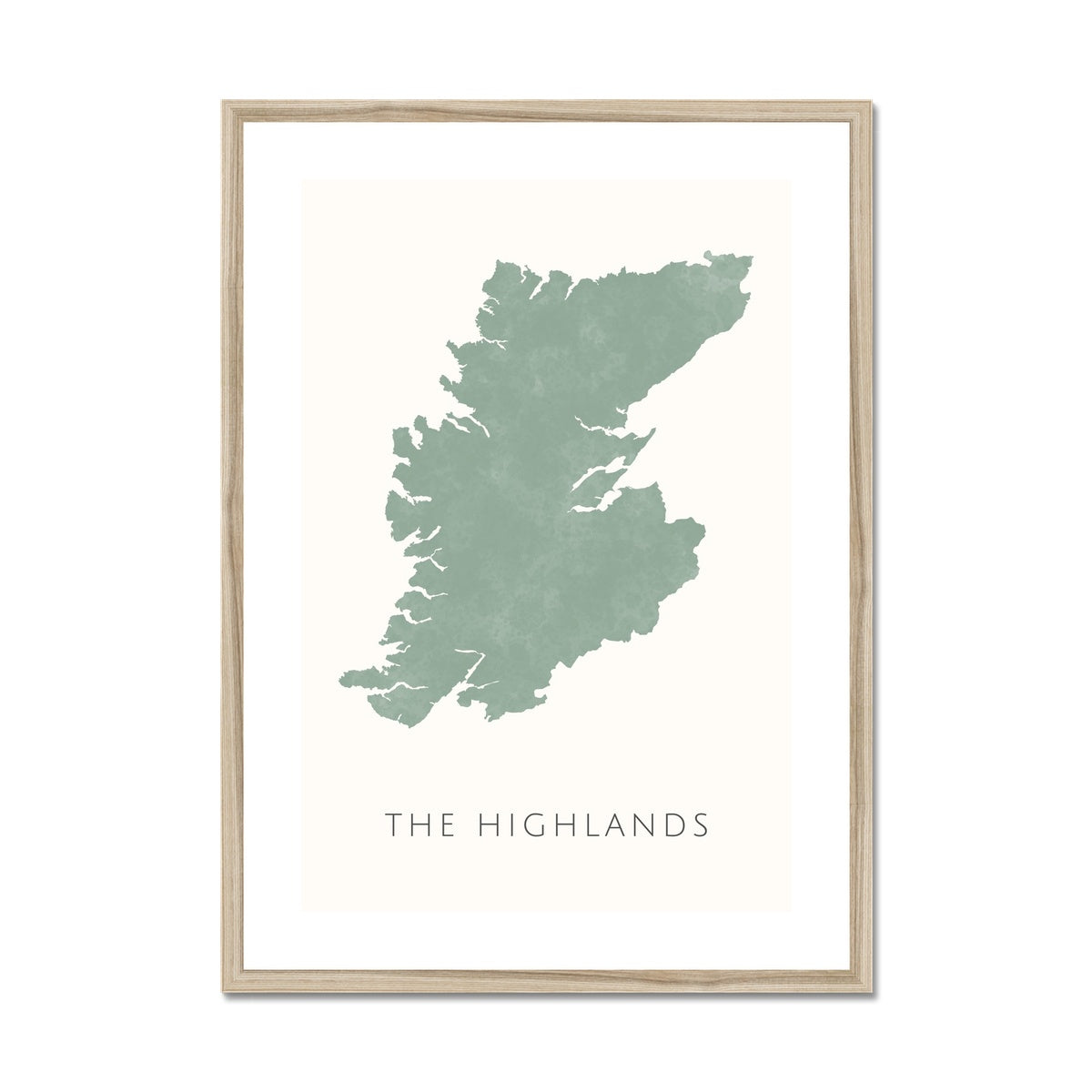 The Highlands - Framed & Mounted Map