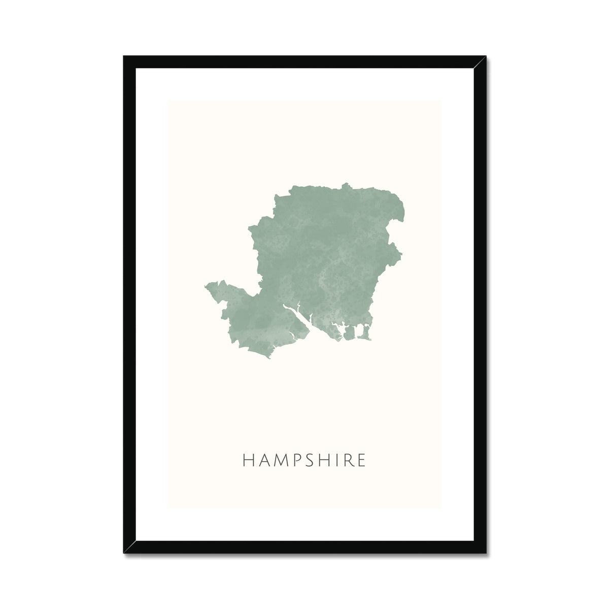 Hampshire - Framed & Mounted Map
