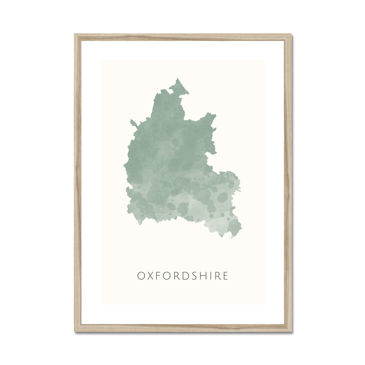 Oxfordshire - Framed & Mounted Map