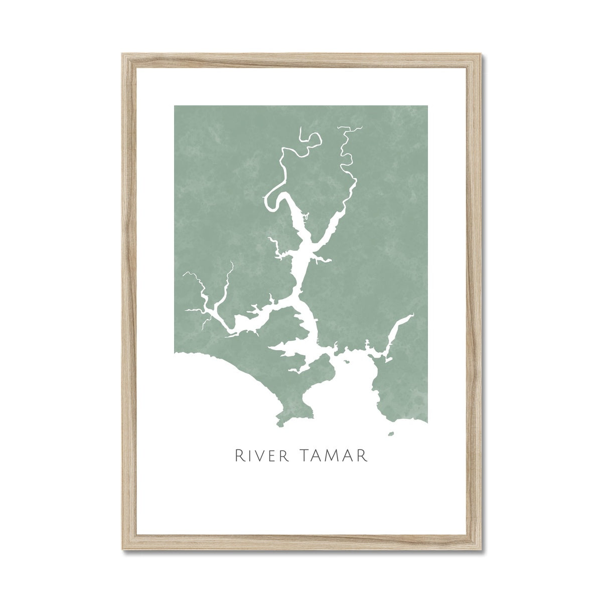 River Tamar - Framed & Mounted Map