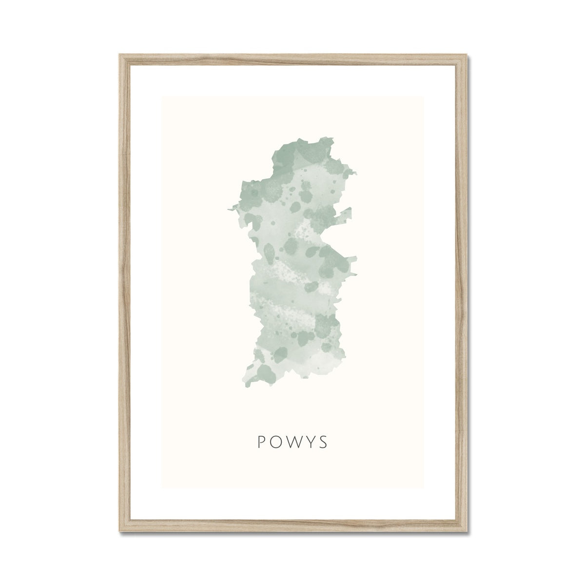 Powys - Framed & Mounted Map