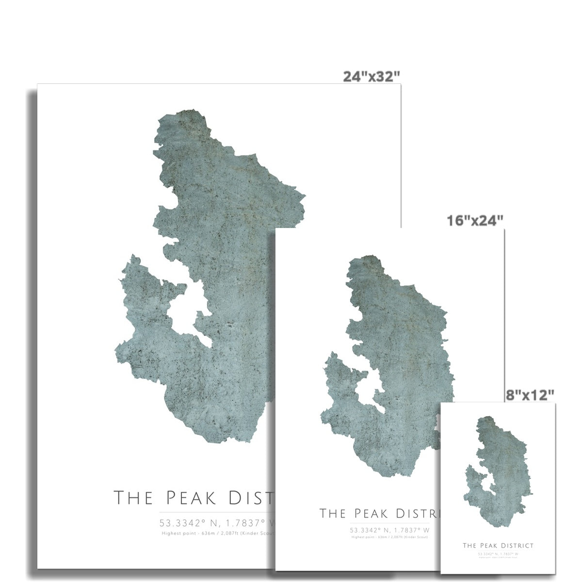 Map of The Peak District - Fine Art Print