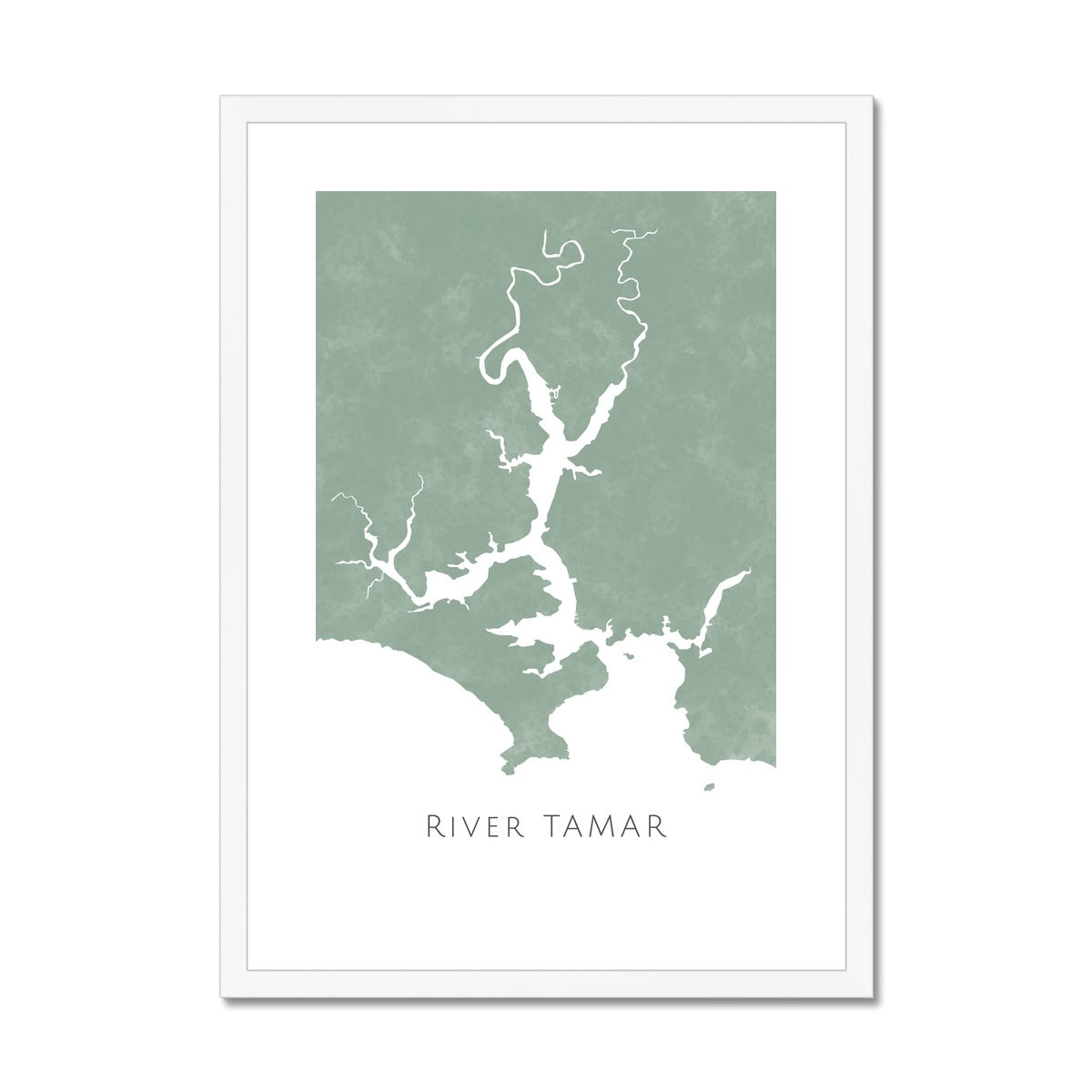 River Tamar - Framed & Mounted Map