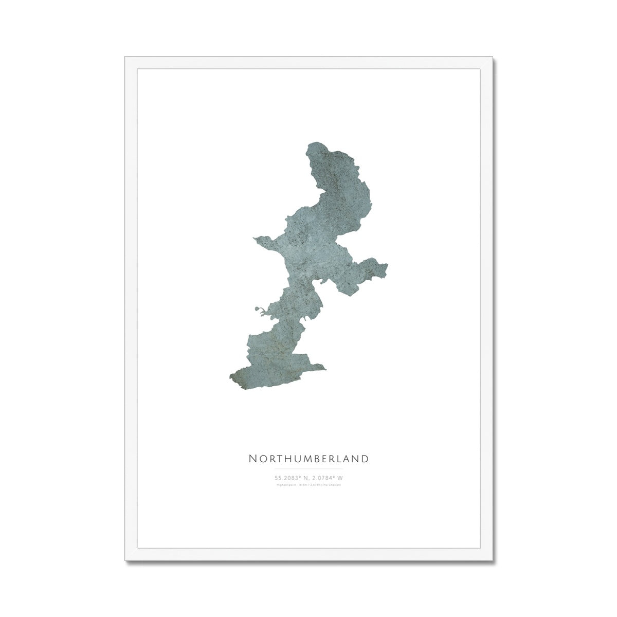 Northumberland - Framed & Mounted Map