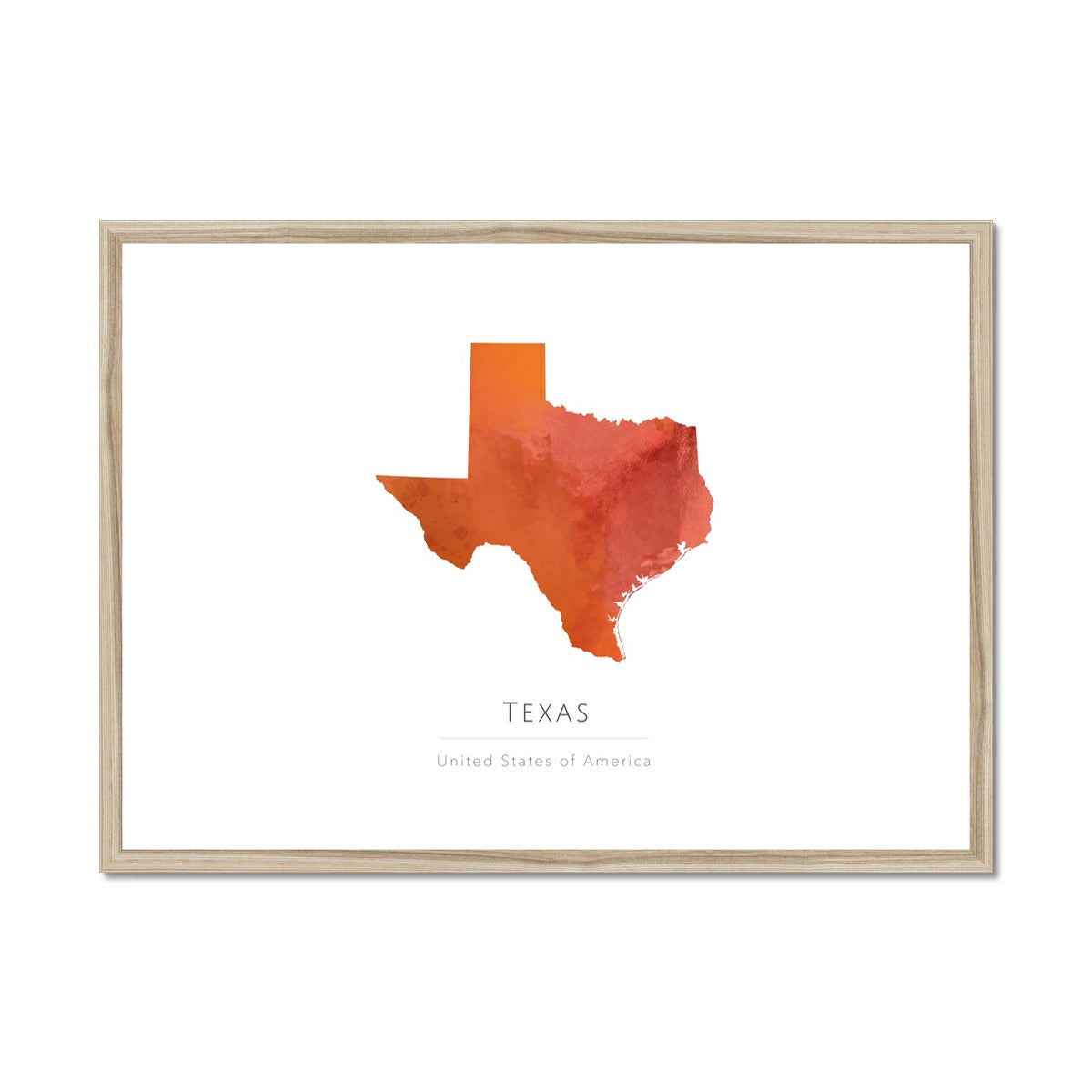 Texas - Framed & Mounted Map