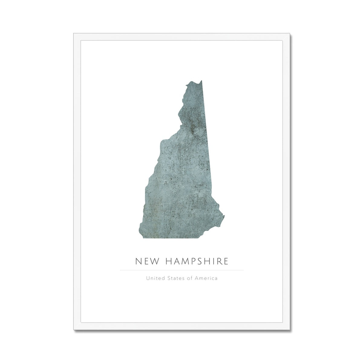 New Hampshire - Framed & Mounted Map