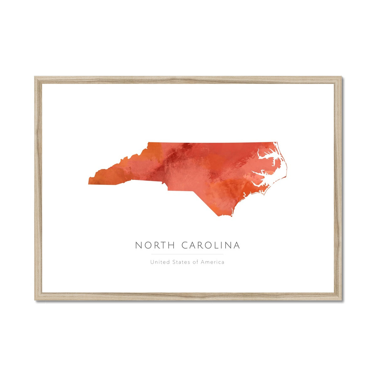 North Carolina - Framed & Mounted Map