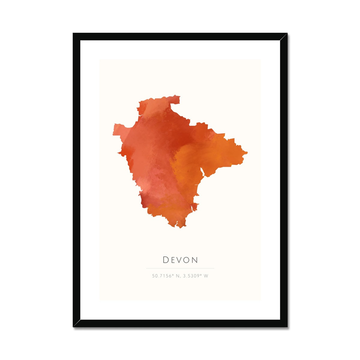 Devon - Framed & Mounted Map