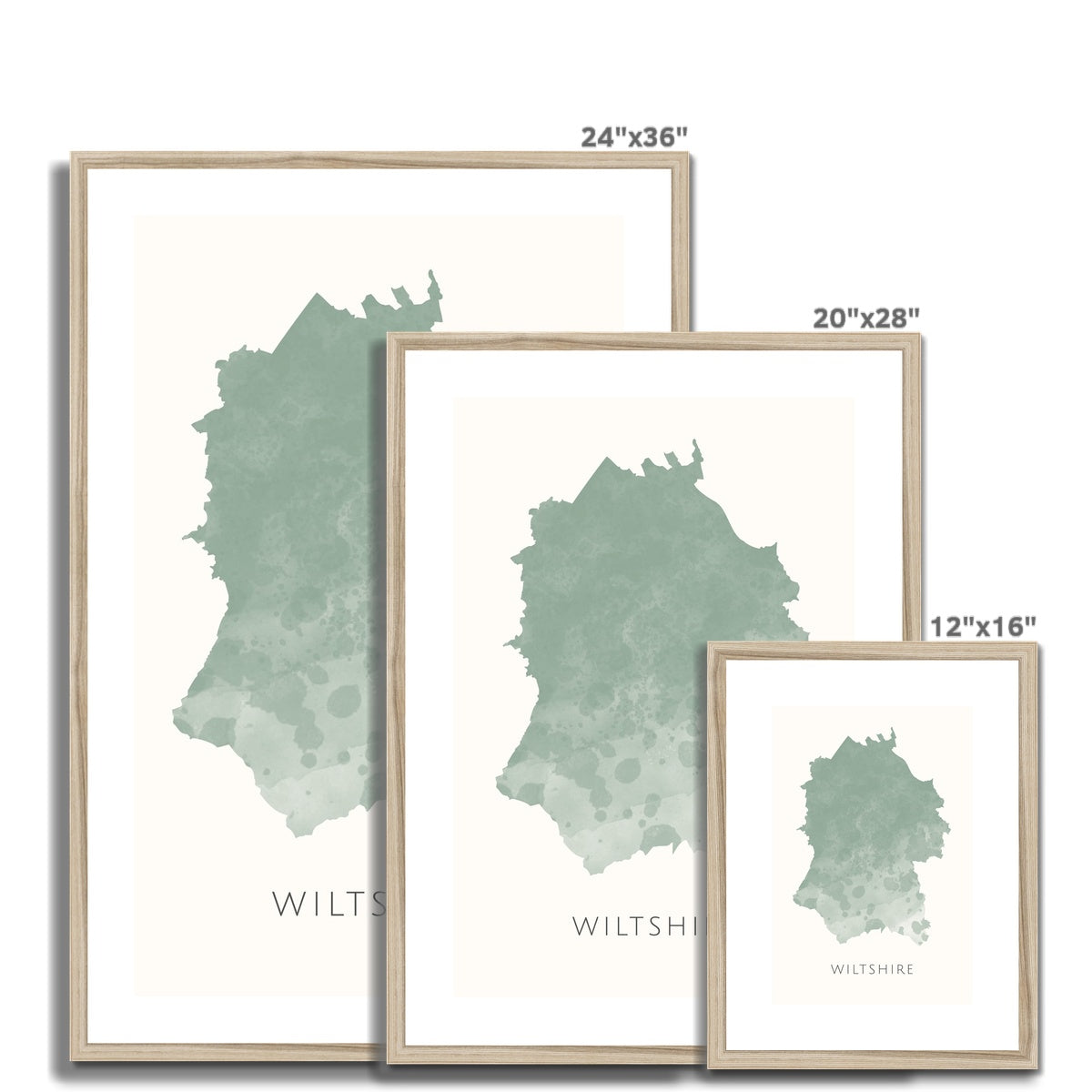 Wiltshire - Framed & Mounted Map
