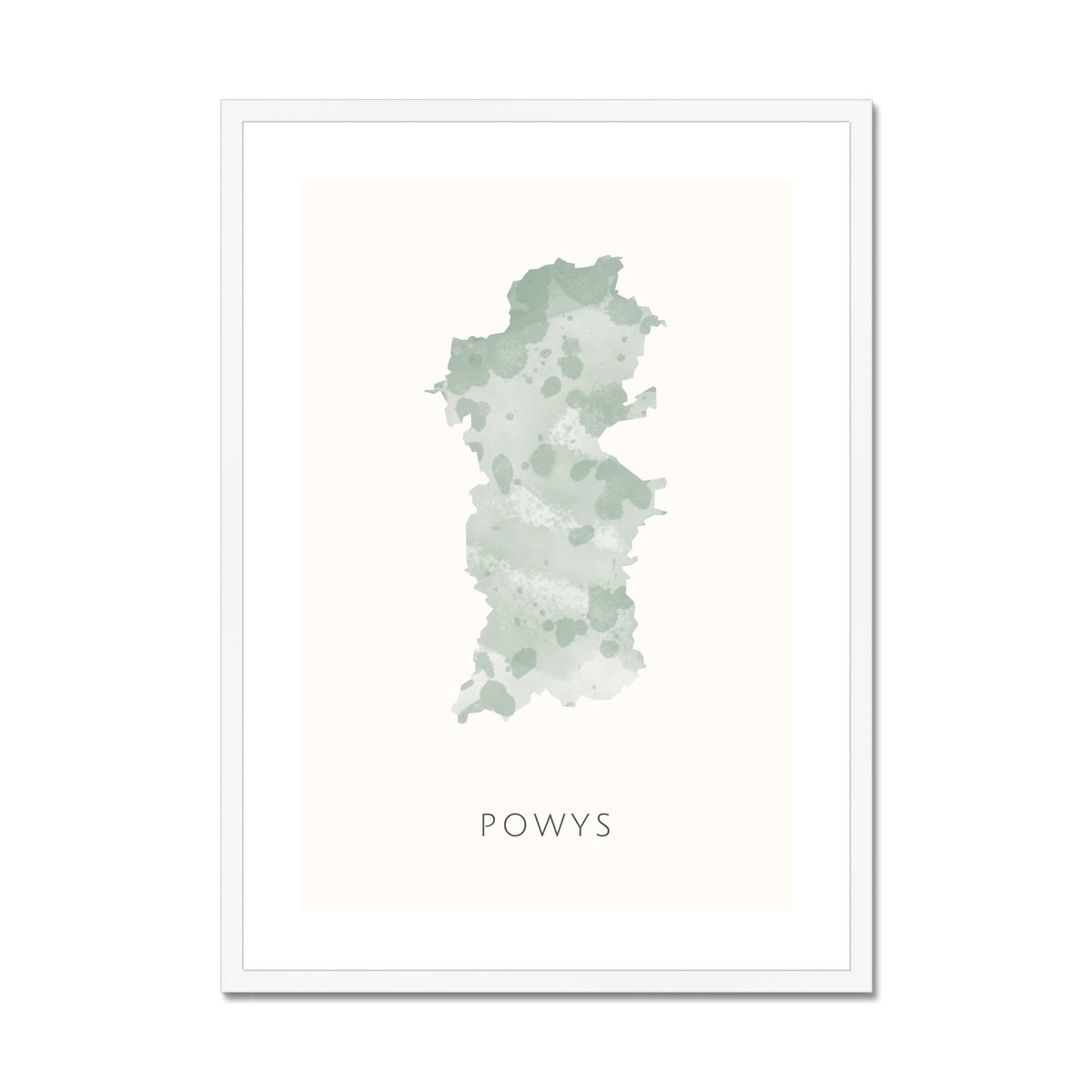 Powys - Framed & Mounted Map