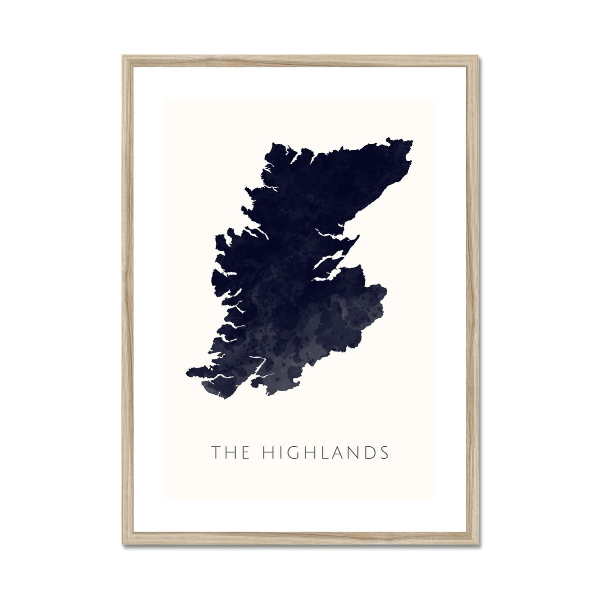 The Highlands - Framed & Mounted Map