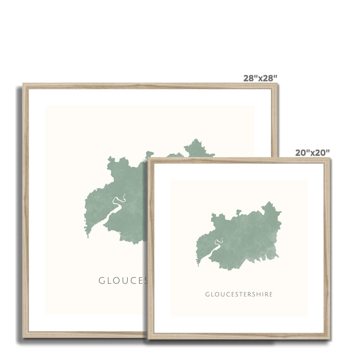 Gloucestershire - Framed & Mounted Map