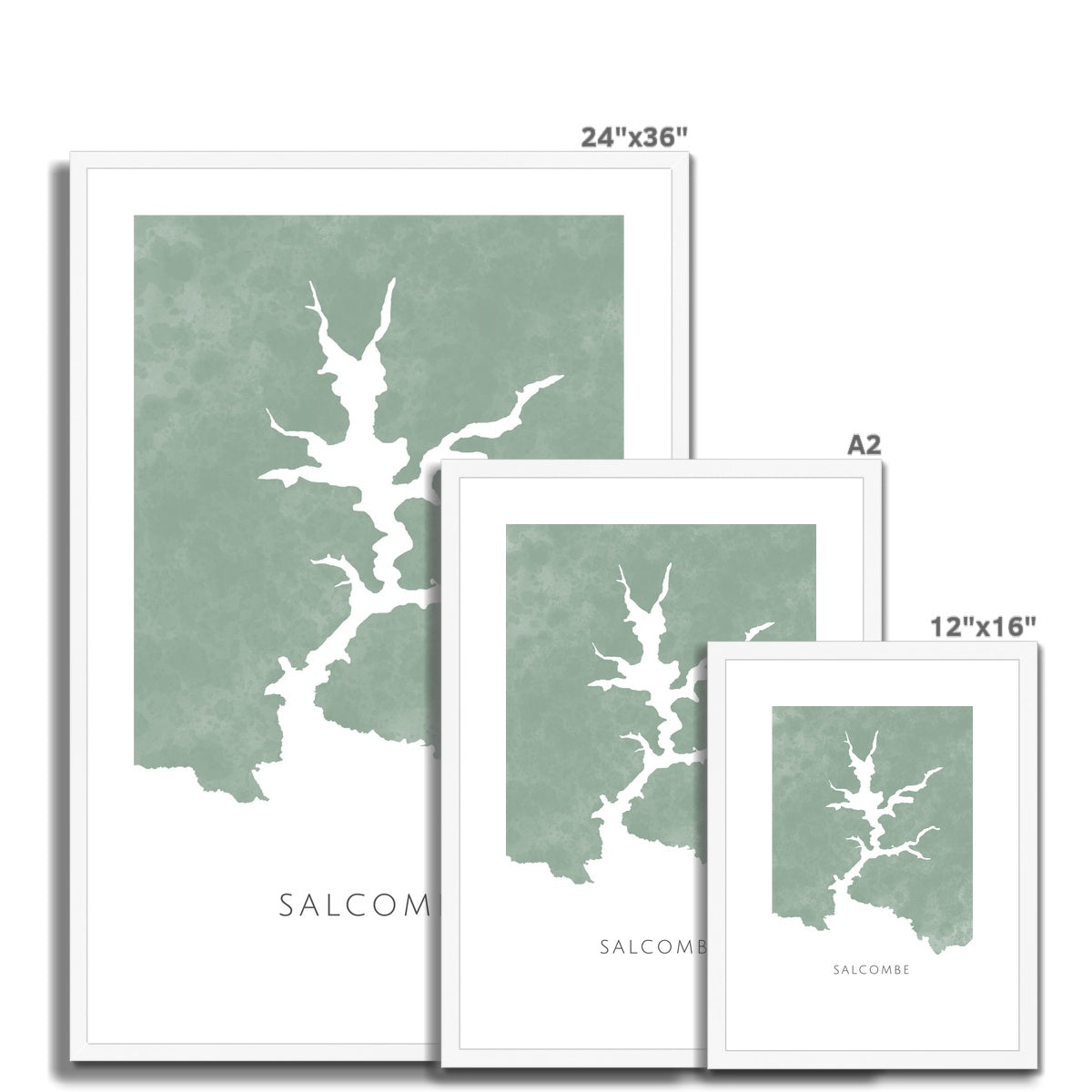 Salcombe - Framed & Mounted Map