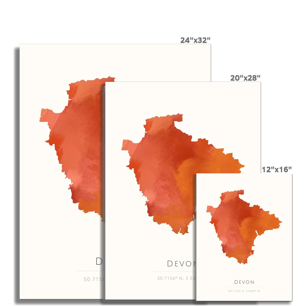 Map of Devon - Fine Art Print
