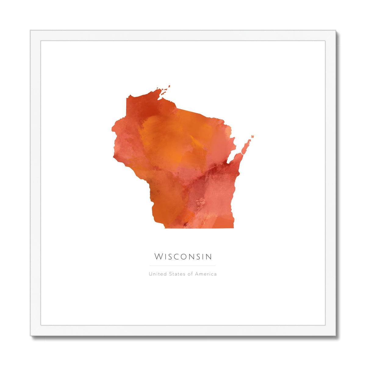 Wisconsin - Framed & Mounted Map