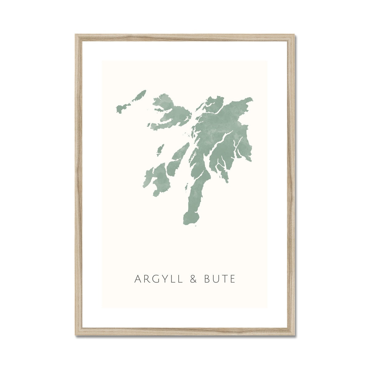 Argyll and Bute - Framed & Mounted Map
