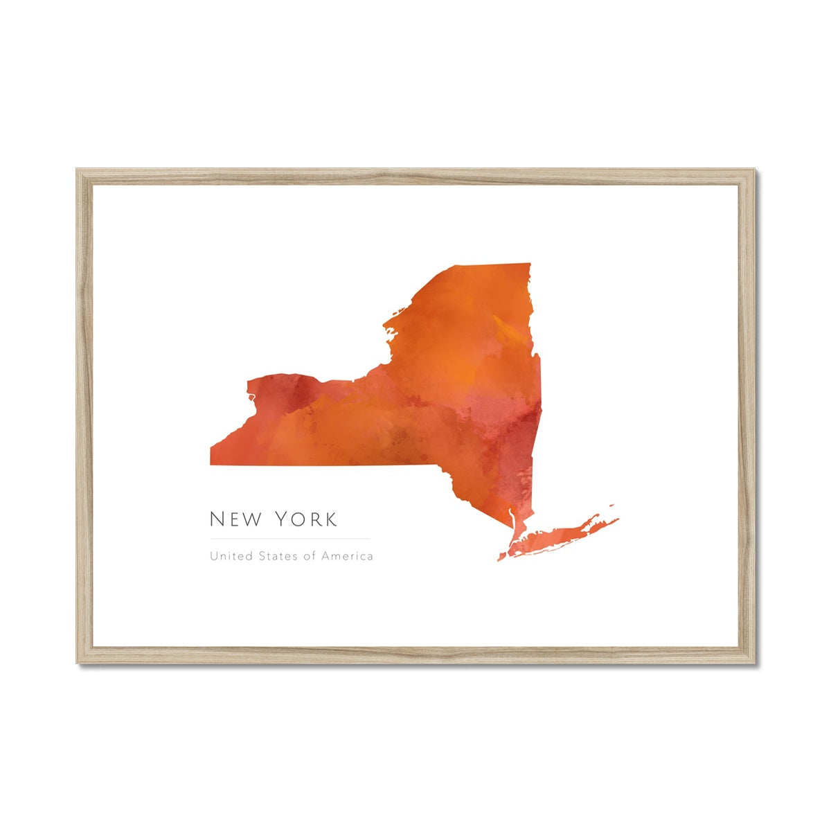 New York - Framed & Mounted Map