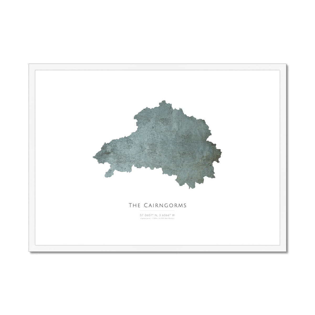 The Cairngorms - Framed & Mounted Map