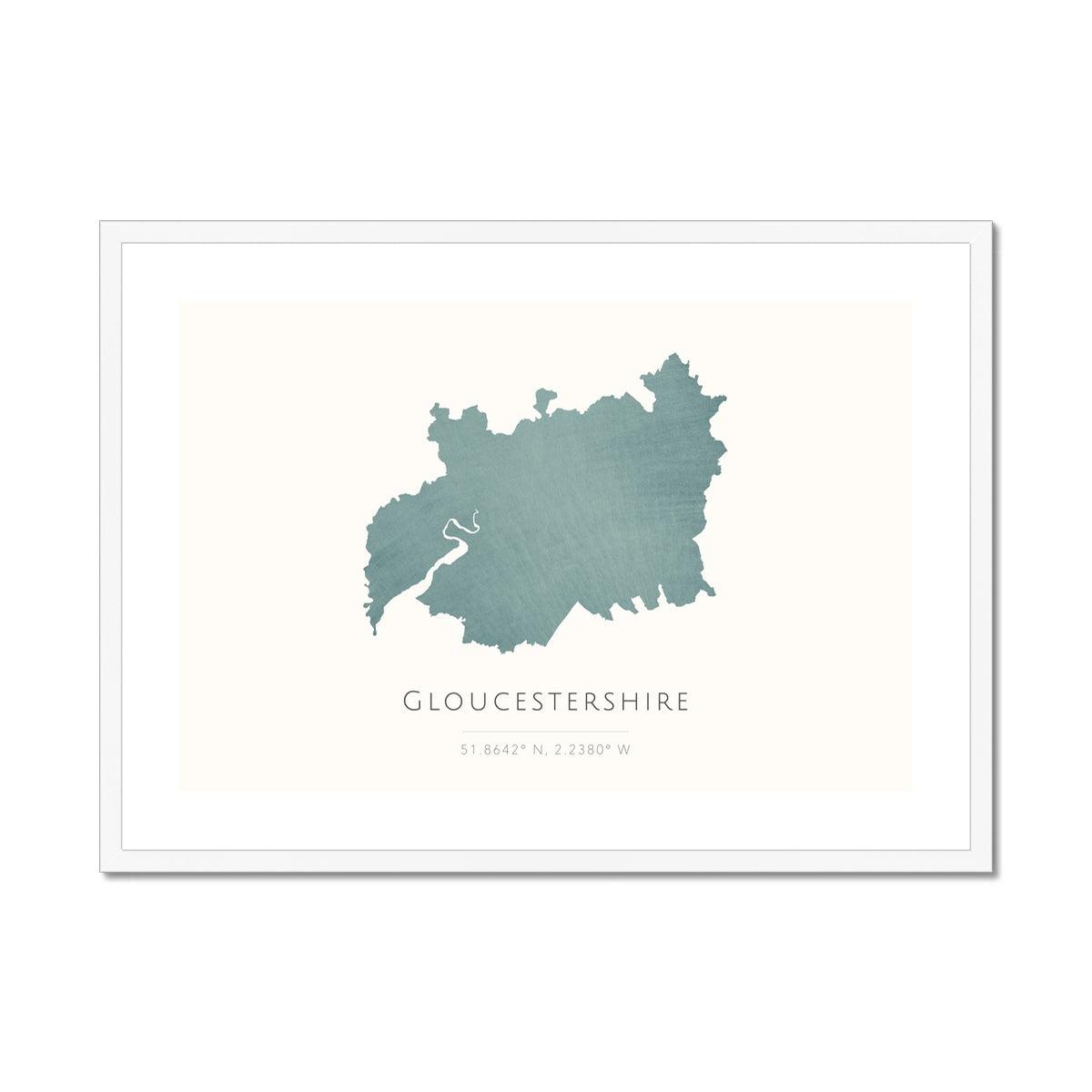 Gloucestershire - Framed & Mounted Map