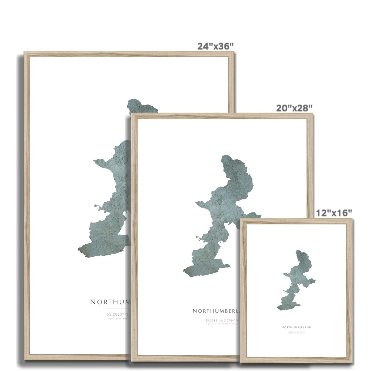 Northumberland - Framed & Mounted Map