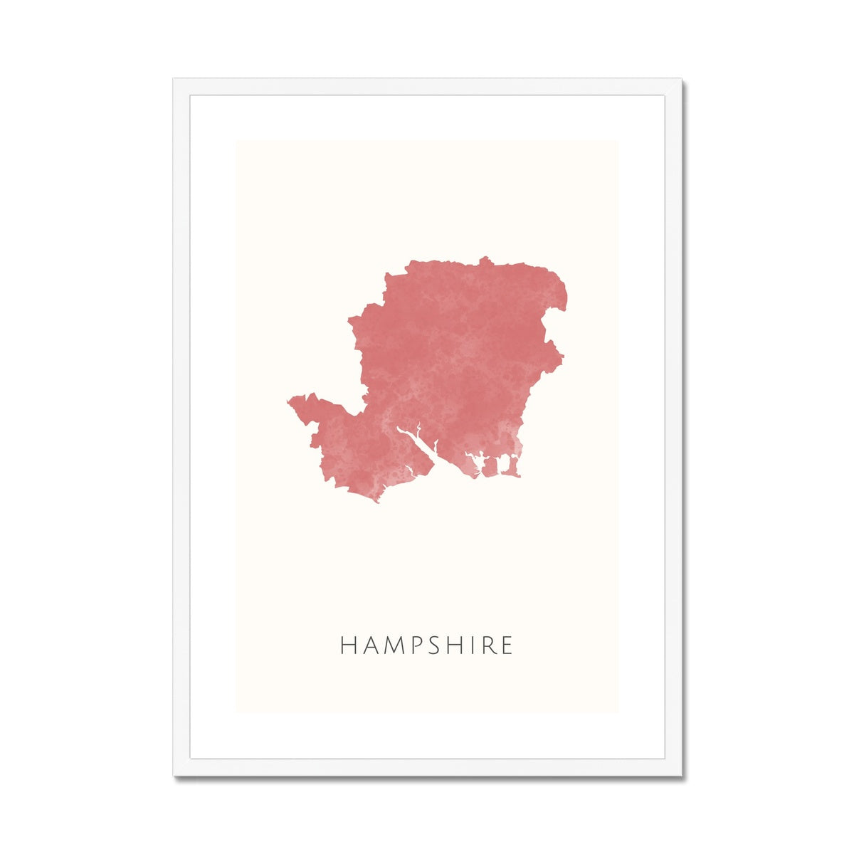 Hampshire - Framed & Mounted Map