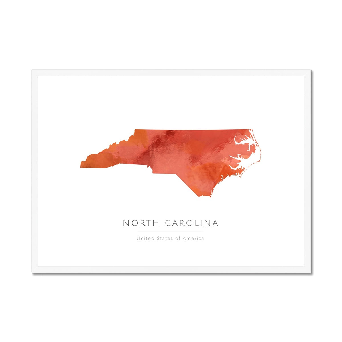 North Carolina - Framed & Mounted Map