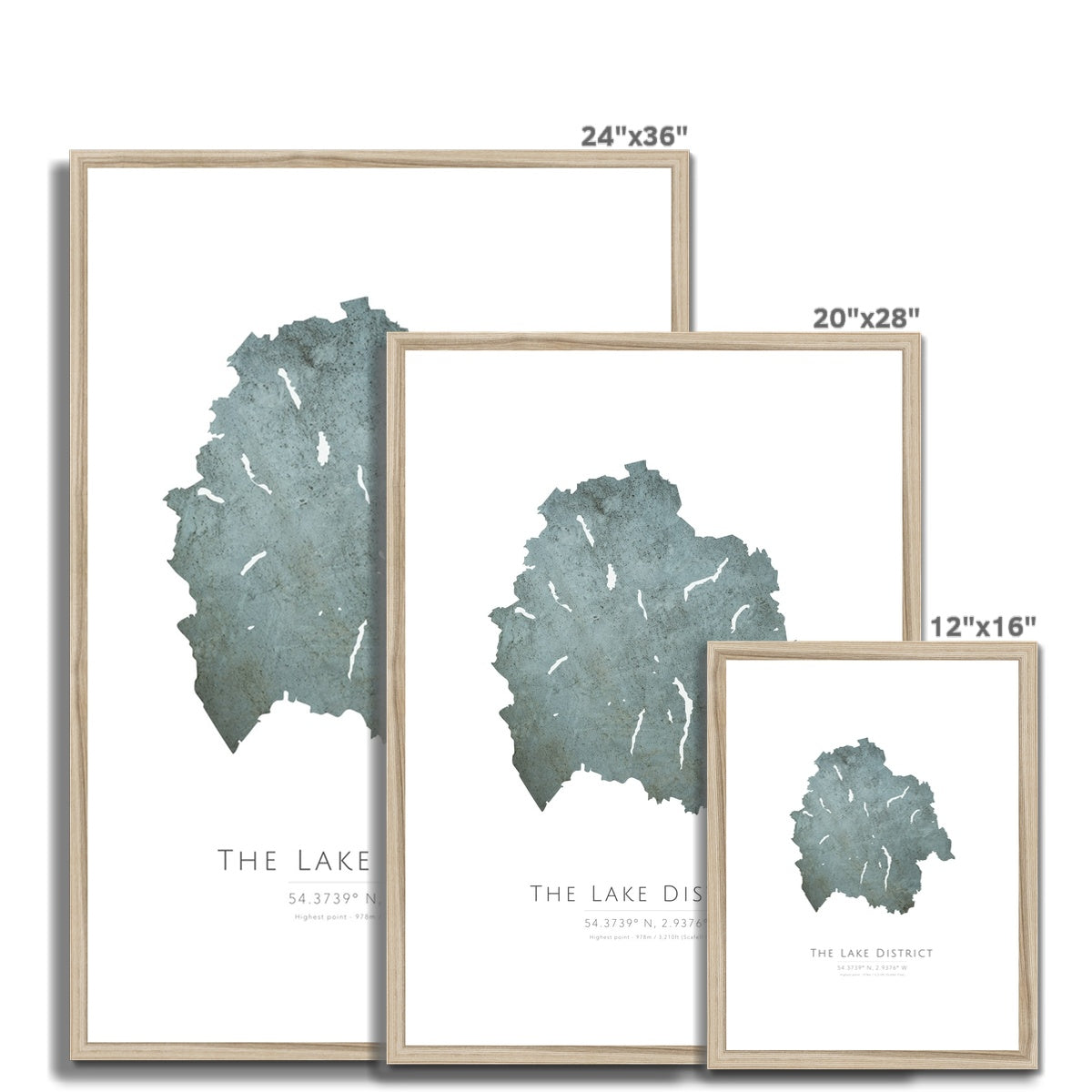 The Lake District - Framed & Mounted Map