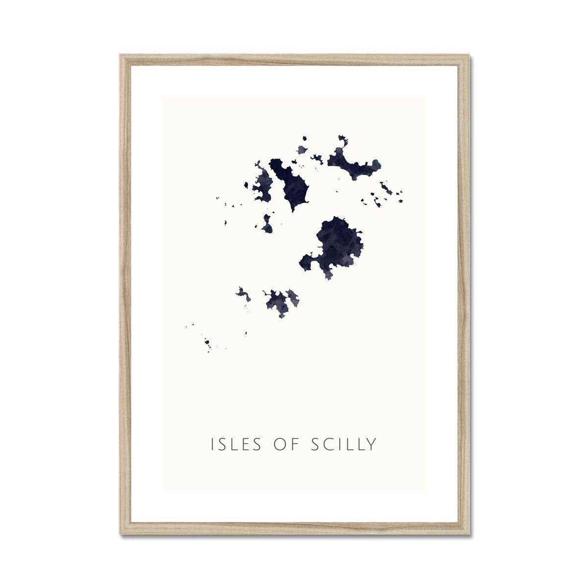 The Scilly Isles - Framed & Mounted Map