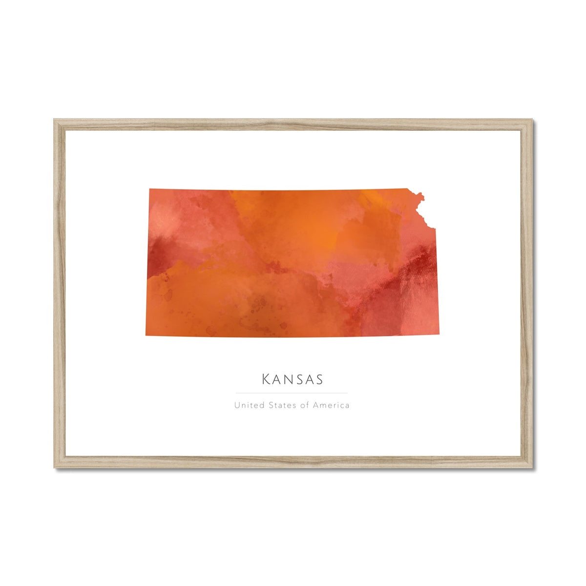 Kansas - Framed & Mounted Map