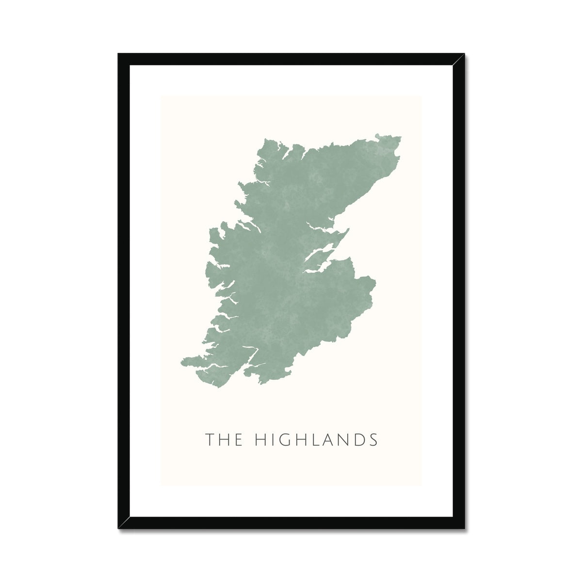 The Highlands - Framed & Mounted Map