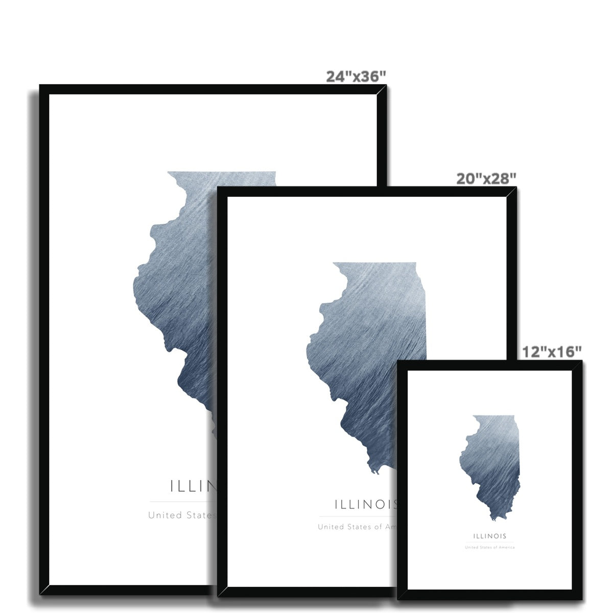 Illinois - Framed & Mounted Map