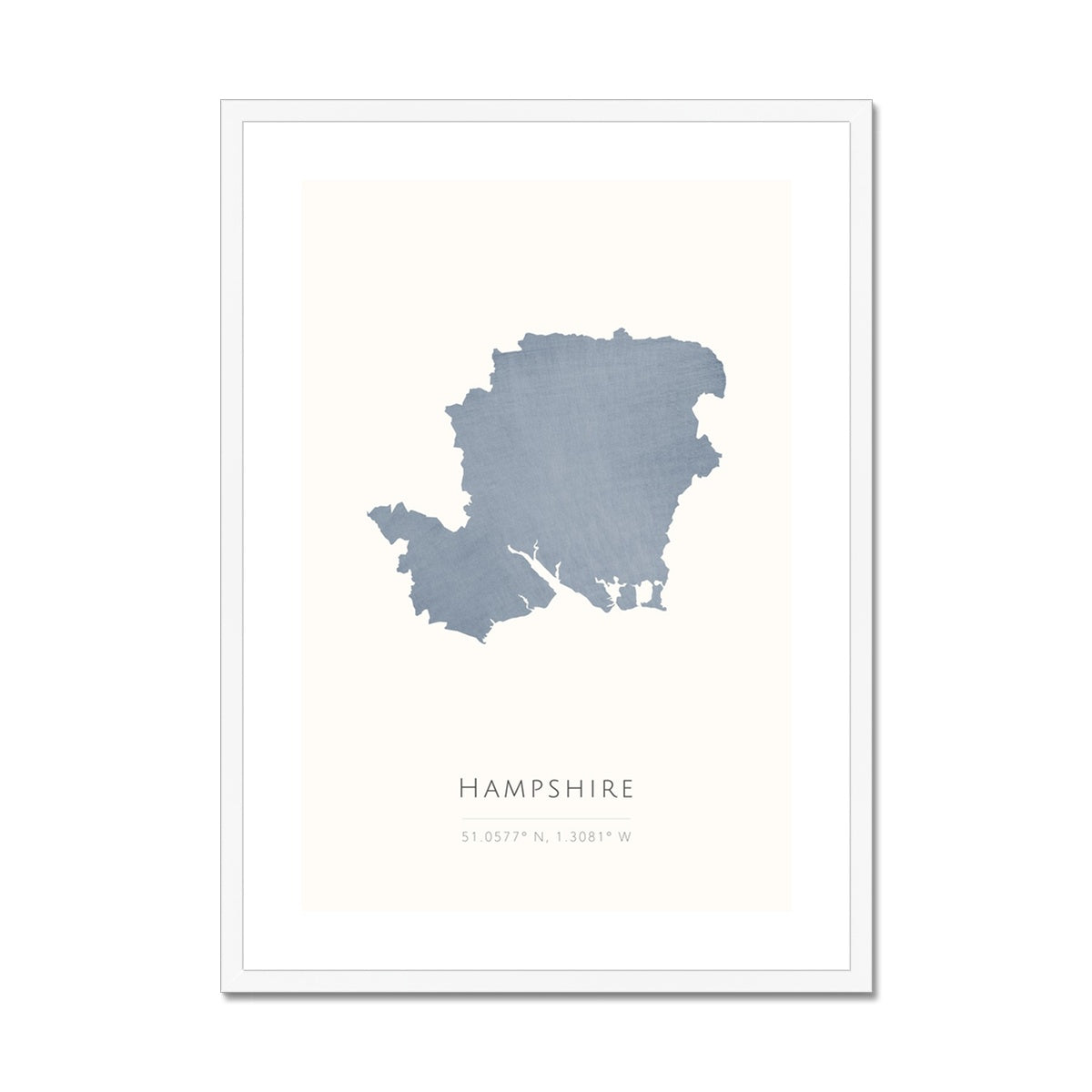 Hampshire - Framed & Mounted Map