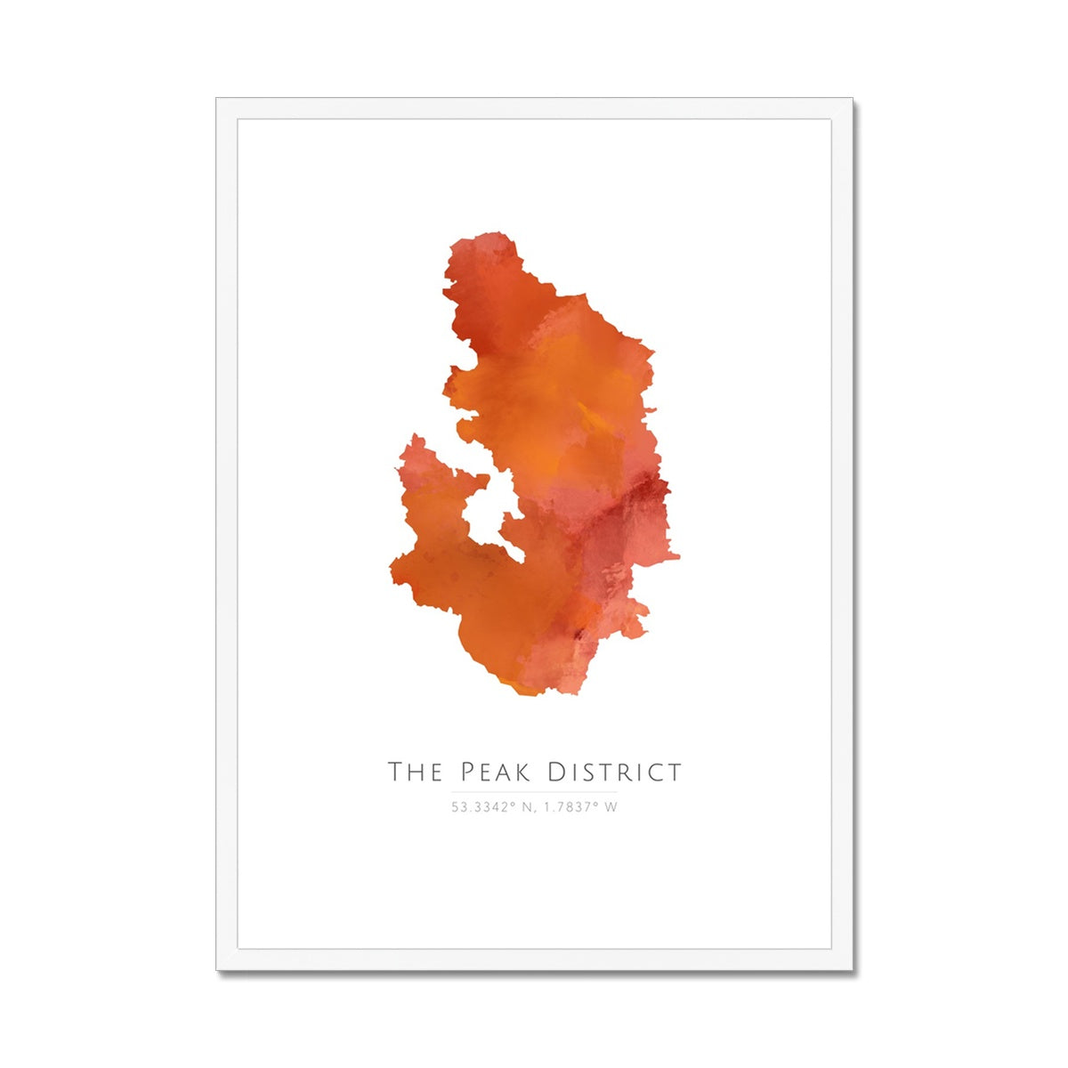 The Peak District - Framed & Mounted Map