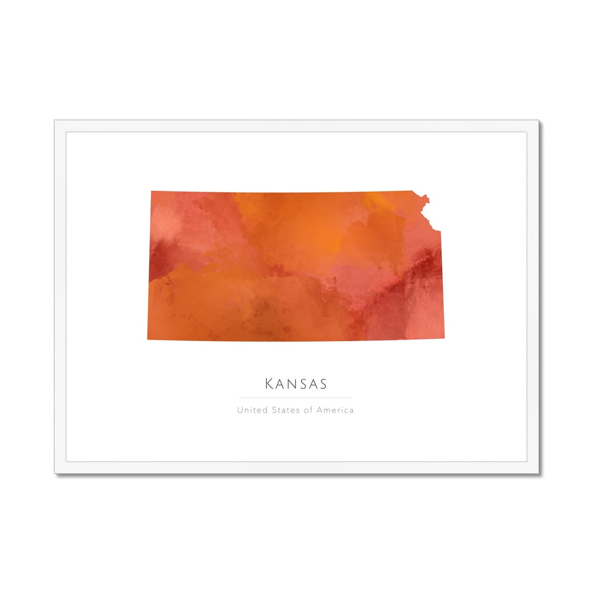 Kansas - Framed & Mounted Map