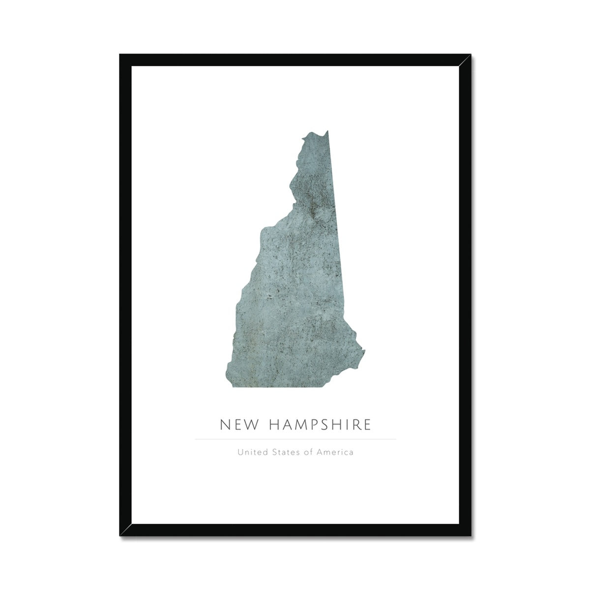 New Hampshire - Framed & Mounted Map