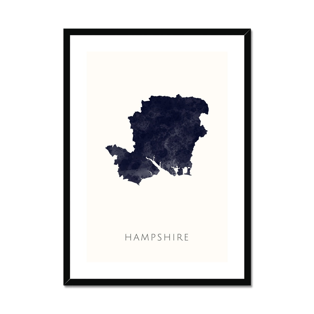 Hampshire - Framed & Mounted Map