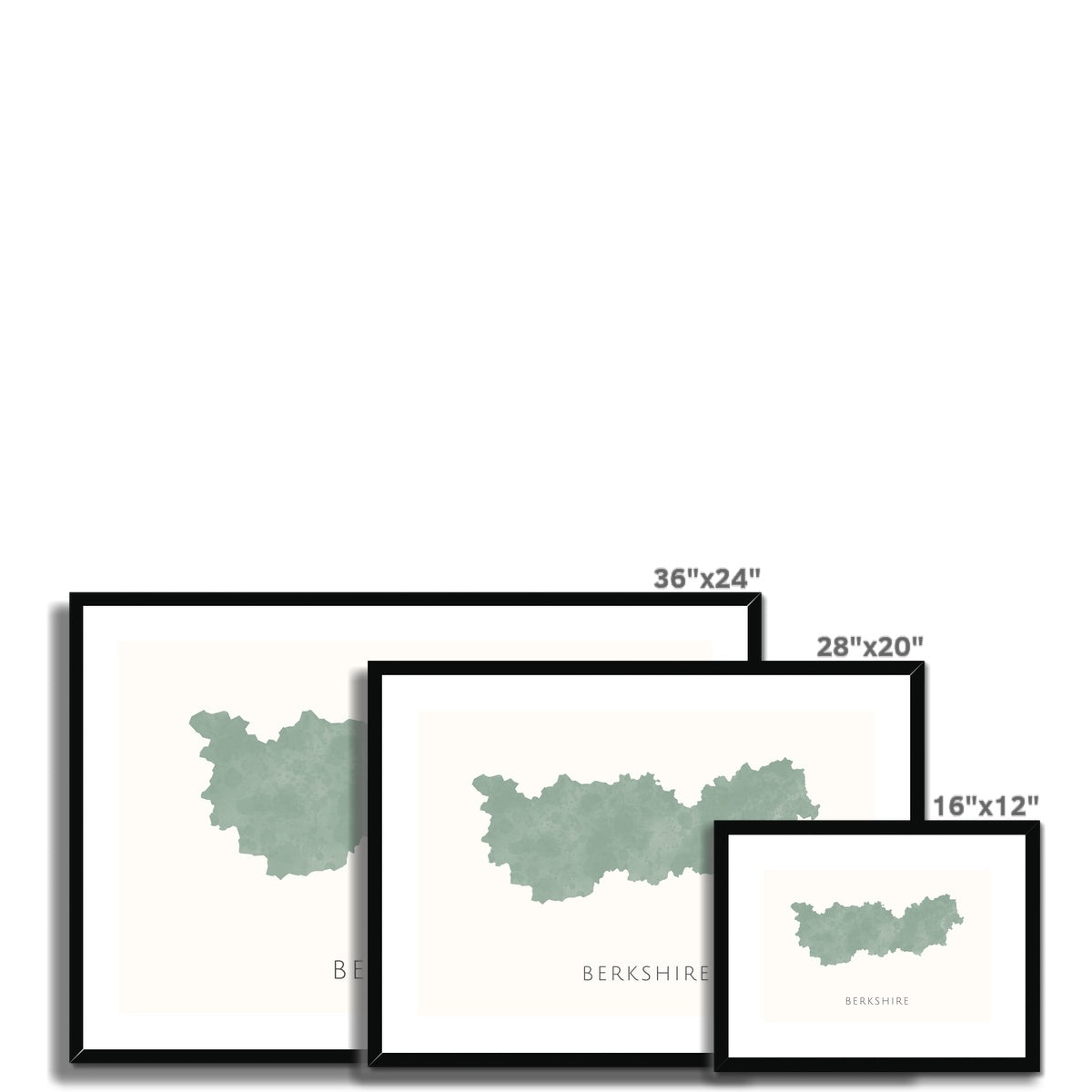 Berkshire - Framed & Mounted Map