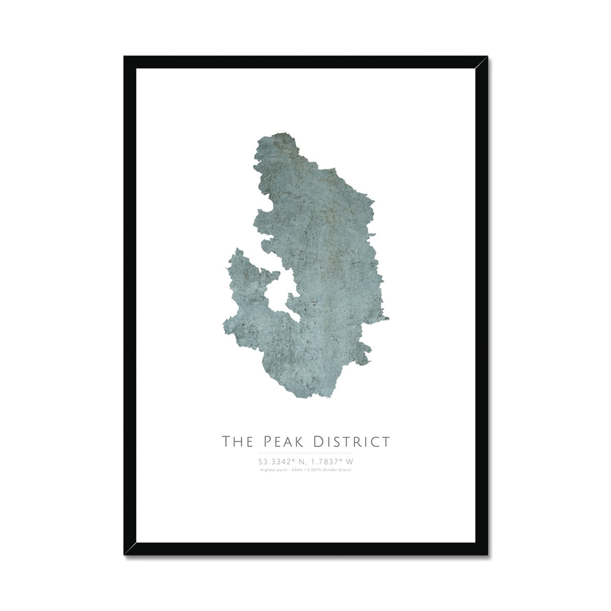 The Peak District - Framed & Mounted Map