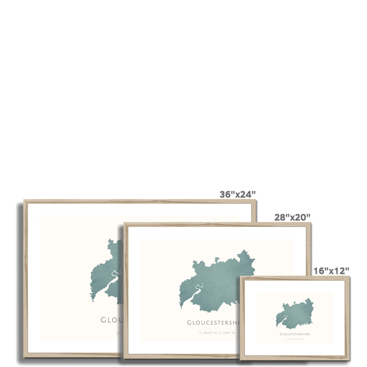 Gloucestershire - Framed & Mounted Map
