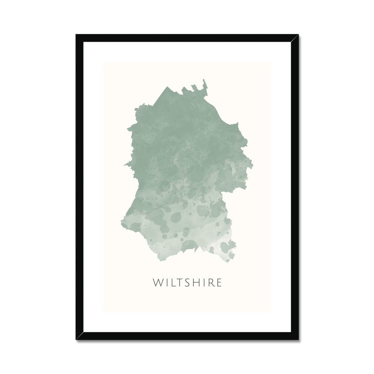 Wiltshire - Framed & Mounted Map