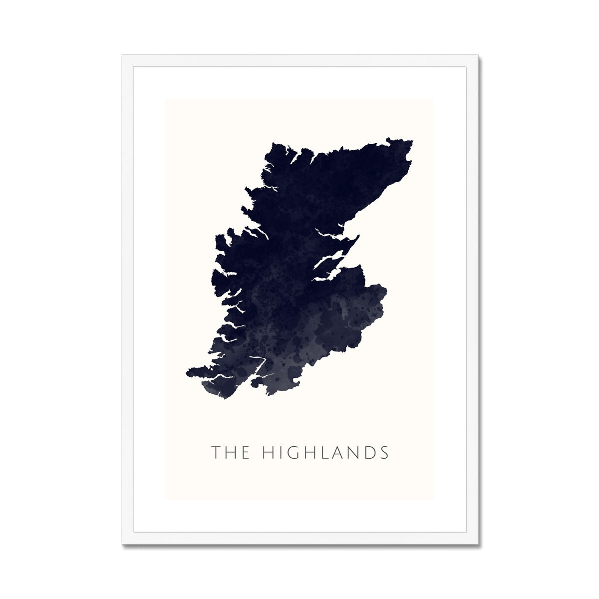 The Highlands - Framed & Mounted Map