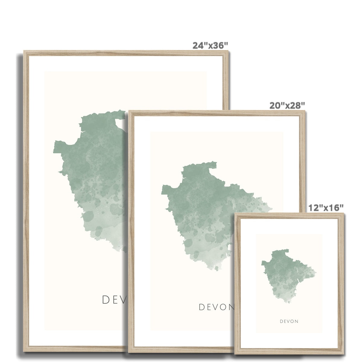 Devon - Framed & Mounted Map