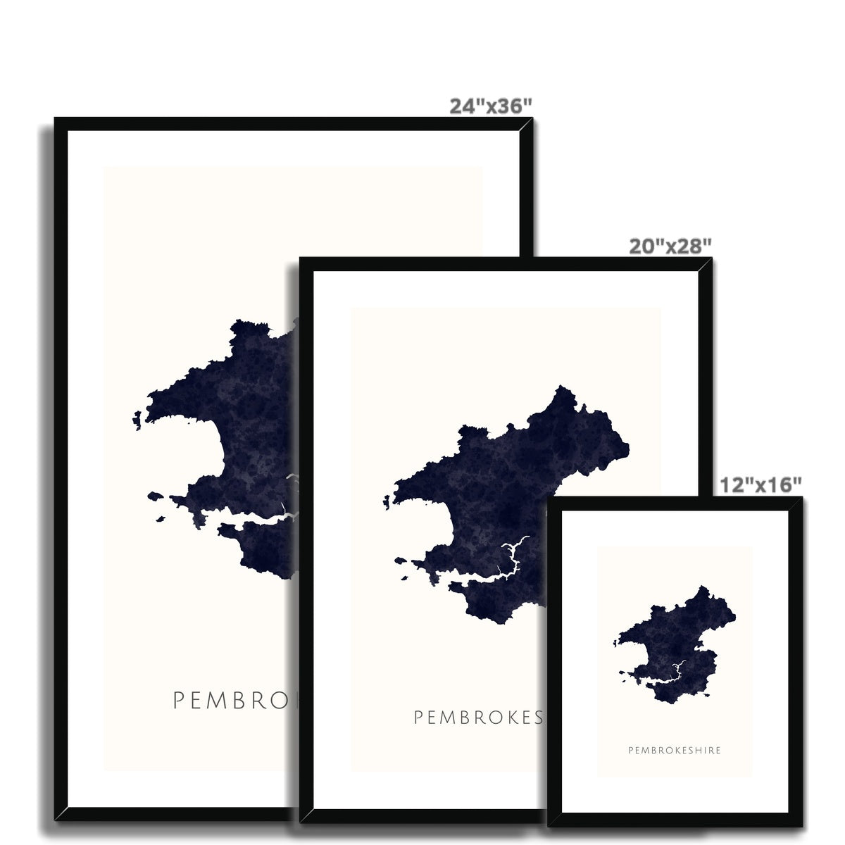 Pembrokeshire - Framed & Mounted Map