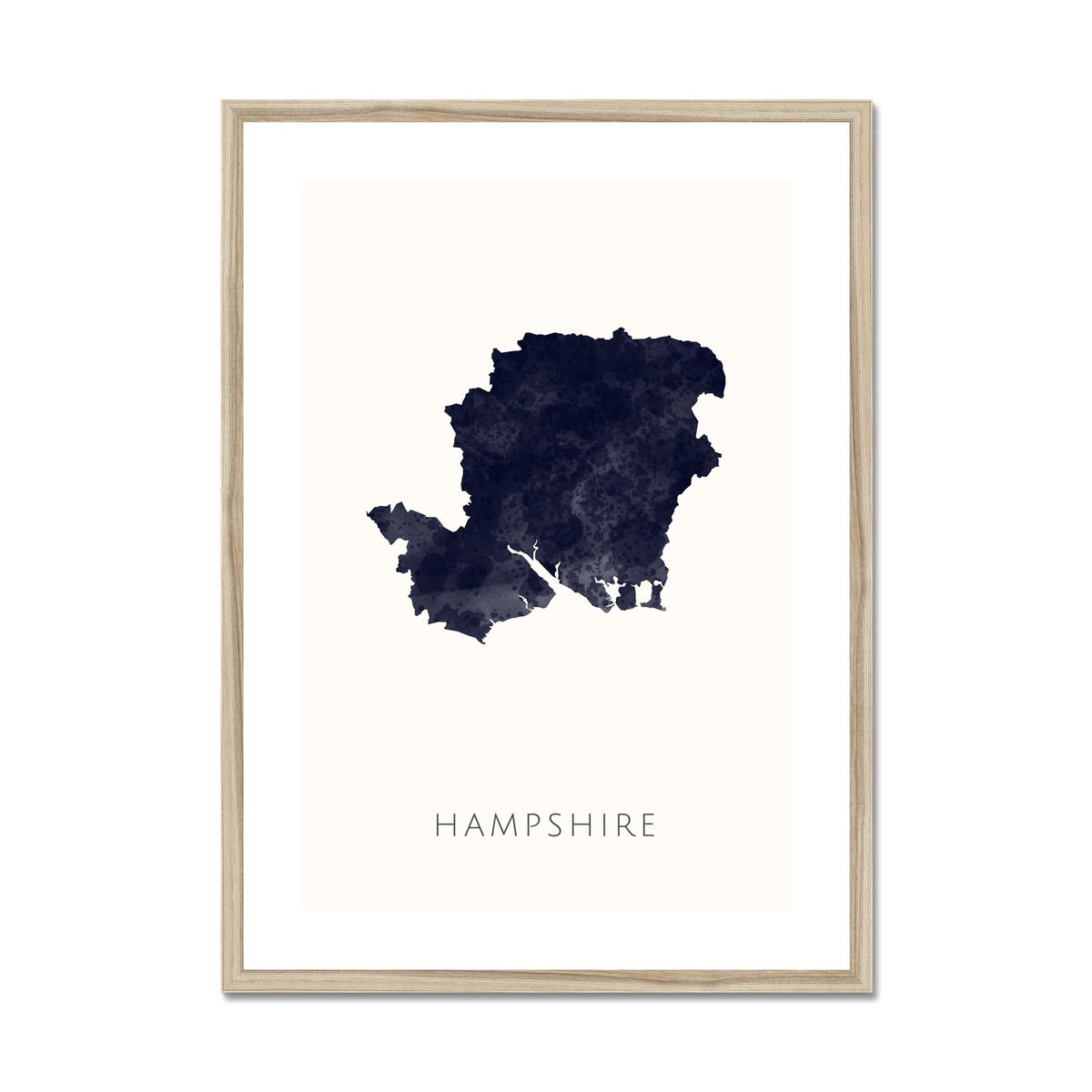 Hampshire - Framed & Mounted Map