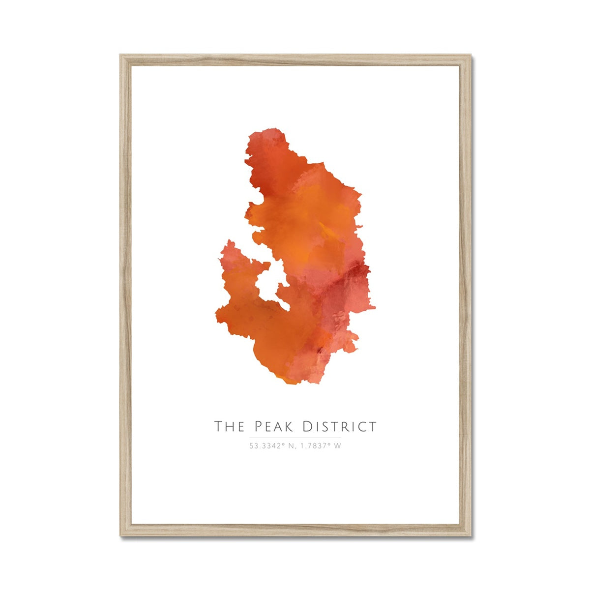 The Peak District - Framed & Mounted Map