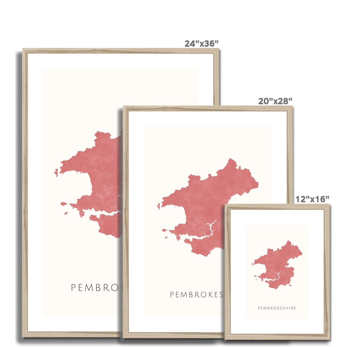 Pembrokeshire - Framed & Mounted Map