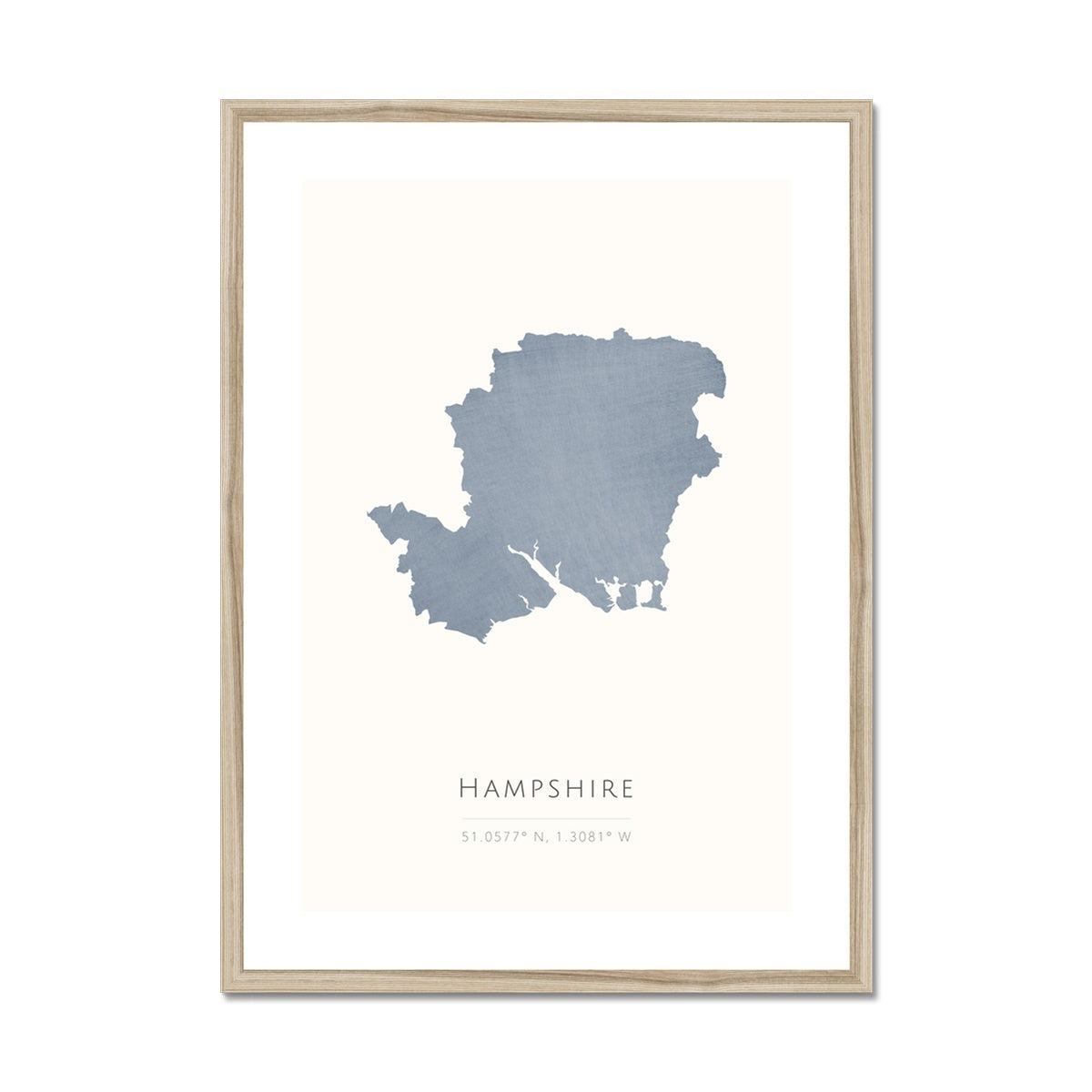 Hampshire - Framed & Mounted Map