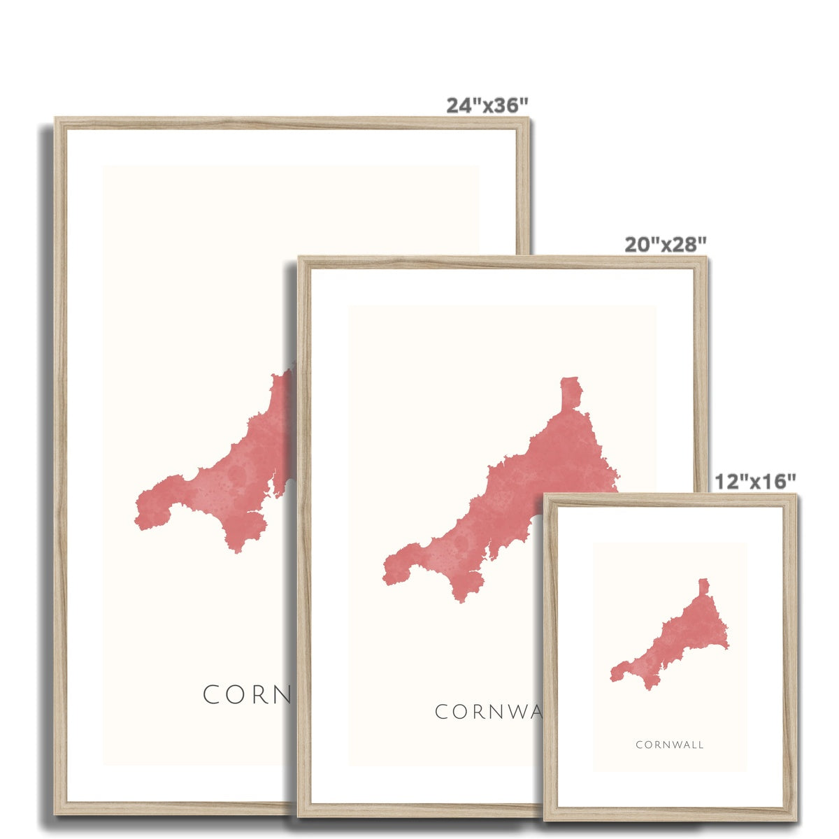 Cornwall - Framed & Mounted Map