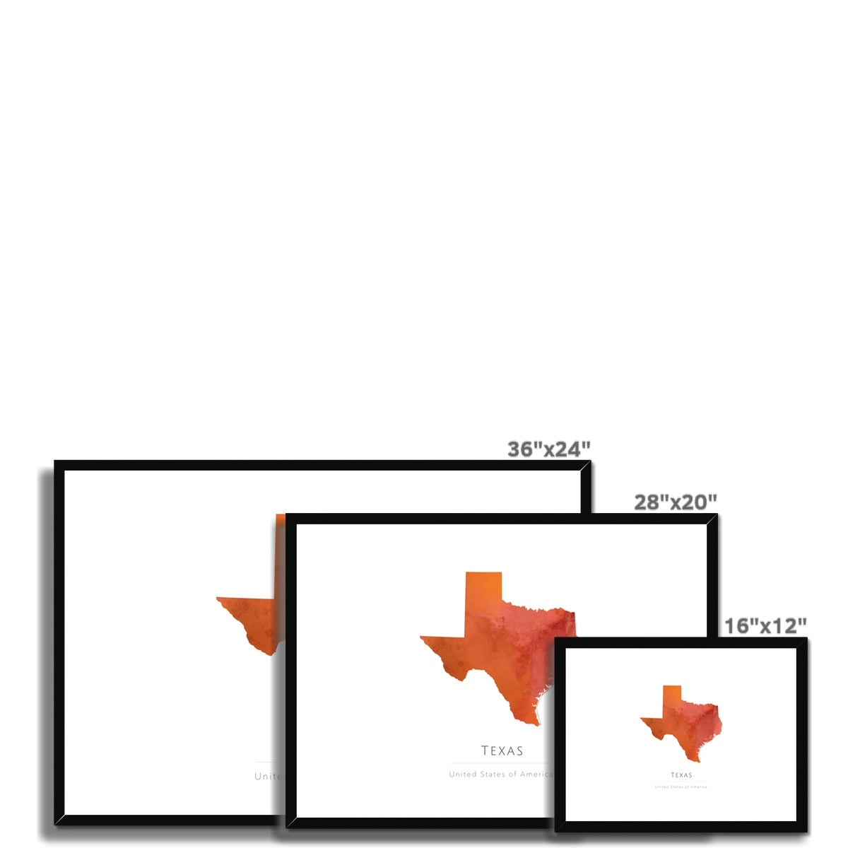 Texas - Framed & Mounted Map